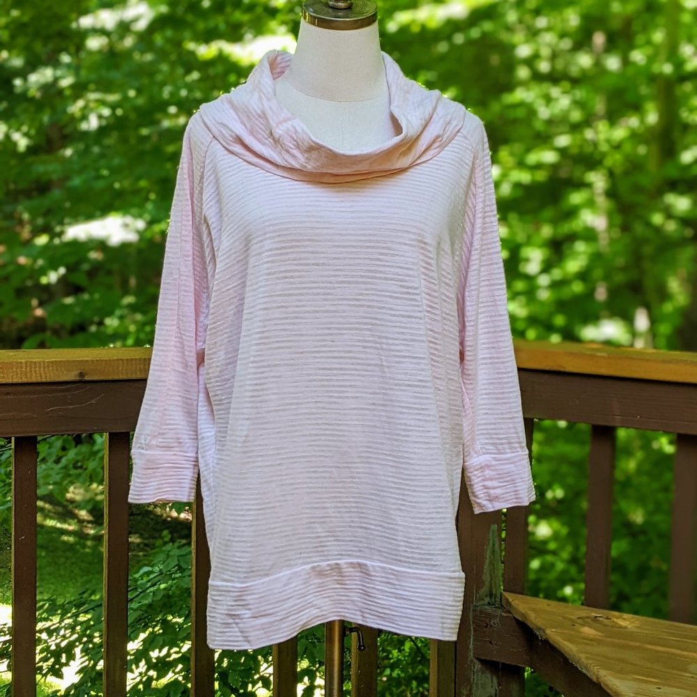 Lucy Pink Cotton Cowl-Neck Tunic